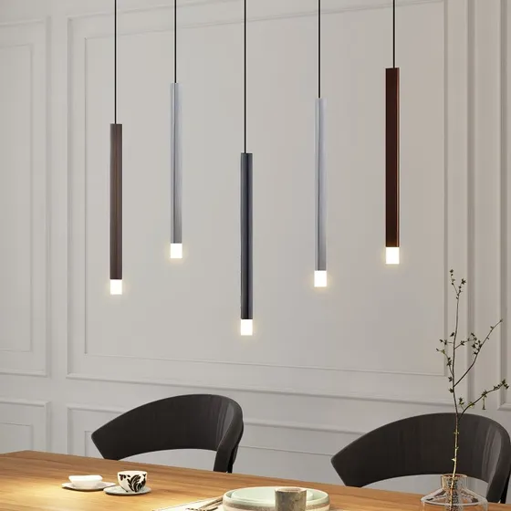 Lámpara colgante LED Lucande Stoika, 88 cm, 5 luces, metal
