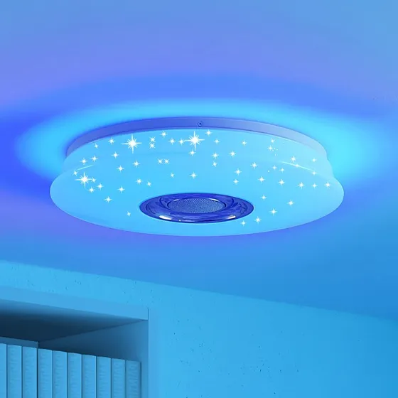 Lindby Elpida Lámpara de Techo LED con Altavoz y Luz RGB