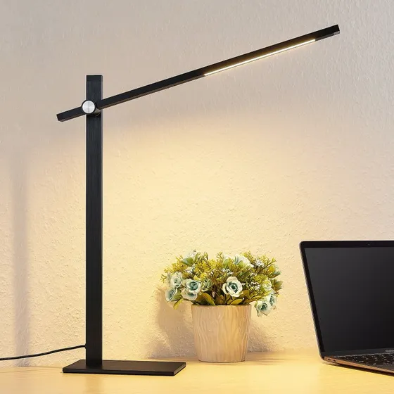 Lucande Wasko Lámpara de Mesa LED Regulable - Negro