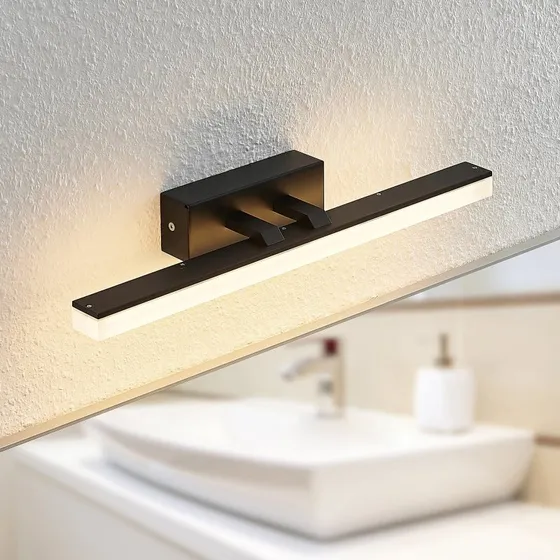 Lucande Lisana LED Aplique de Pared IP44 L46 Negro