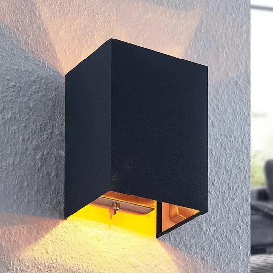 Lindby Lukani Aplique de Pared Angular Negro y Oro