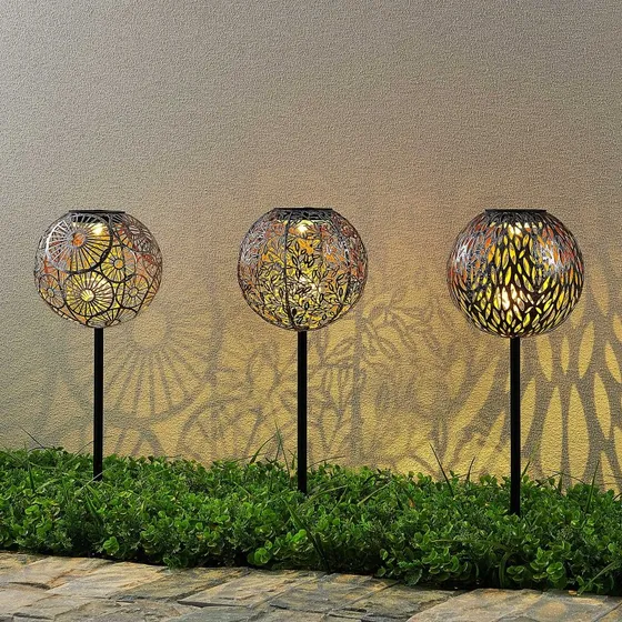 Lindby Vilani Set de 3 Lámparas LED Solares Decorativas