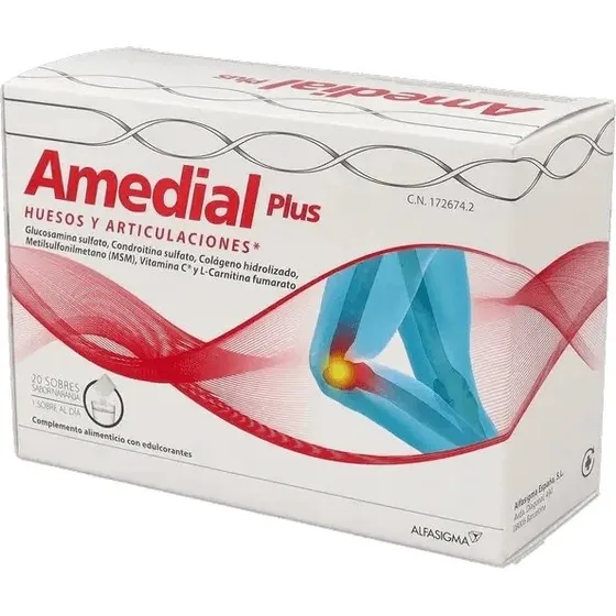 Amedial Plus 20 Sobres - Suplemento para Huesos y Articulaciones
