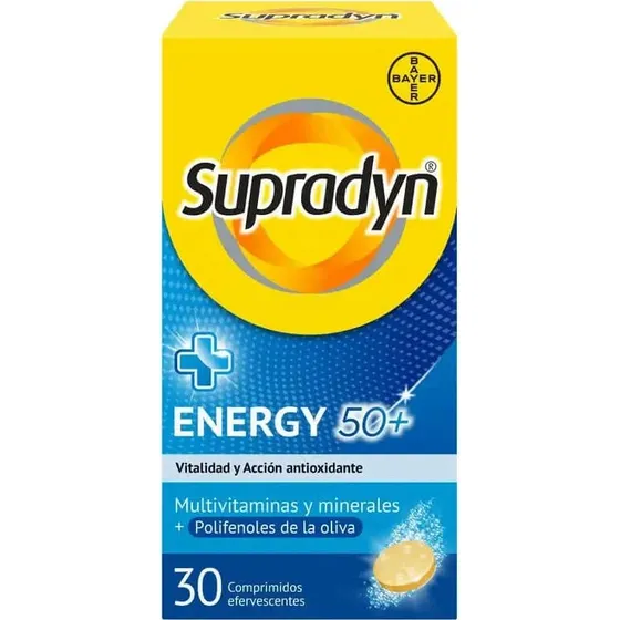Supradyn Energy 50+ Vitaminas y Energía, 30 Comprimidos Efervescentes