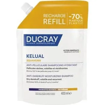 Ducray Kelual Squanorm Champú Anticaspa para Caspa Seca, 400 ml