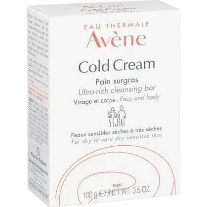 Avène Cold Cream Jabón Emoliente para Pieles Secas y Muy Secas, 100g