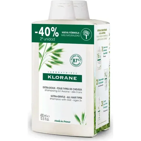Klorane Champú de Avena Duplo 2x400ml