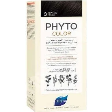 Phyto Tinte Permanente Phyto Color Tono 3 Castaño Oscuro 50 ml