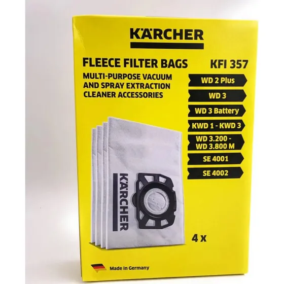 Kärcher Pack de 4 Bolsas de Filtro de Papel 6959-130 para WD2 y WD3