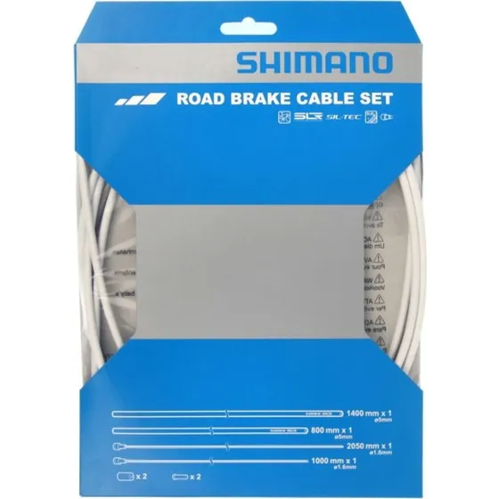 Shimano Race PTFE Juego Cables Freno Blanco