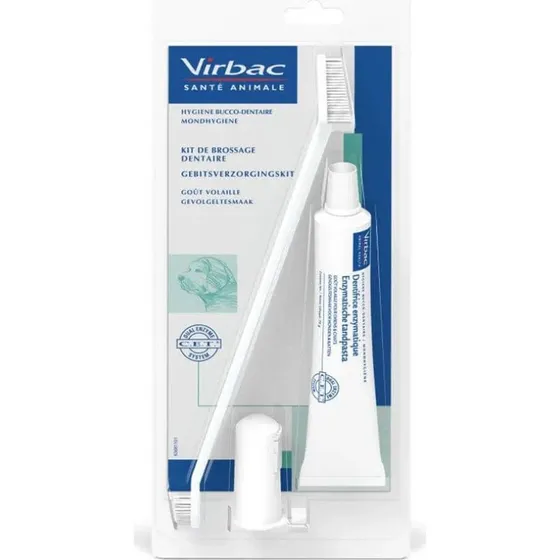Virbac Kit C.E.T. Cepillo + Pasta Enzimática Sabor Ave 70g