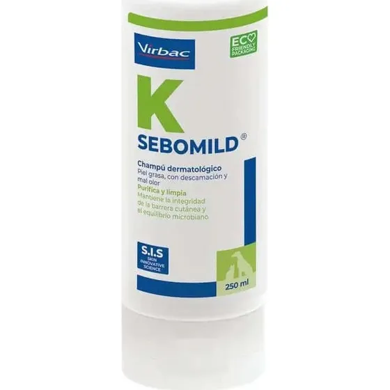 Virbac Sebomild Champú Dermatológico para Perros y Gatos 250 ml