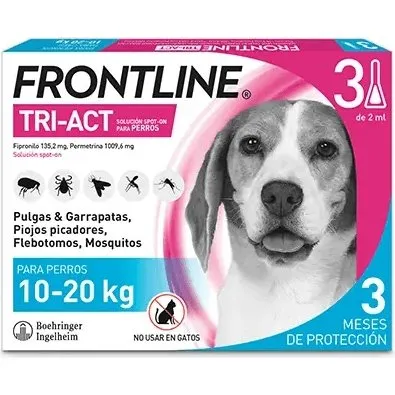Frontline Tri-Act Pipetas para Perros (10-20 kg) - Caja de 3 Unidades