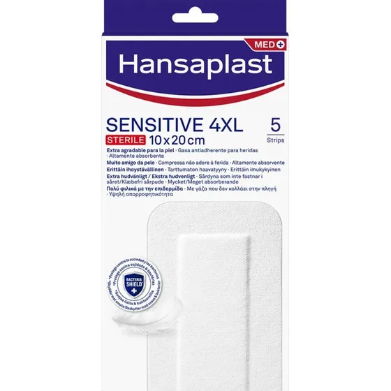 Hansaplast Sensitive 4XL Compresas Estériles 10x20cm (5 unidades)