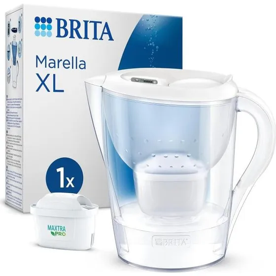 Brita Marella XL Jarra Filtrante Blanca + 1 Filtro Maxtra Pro