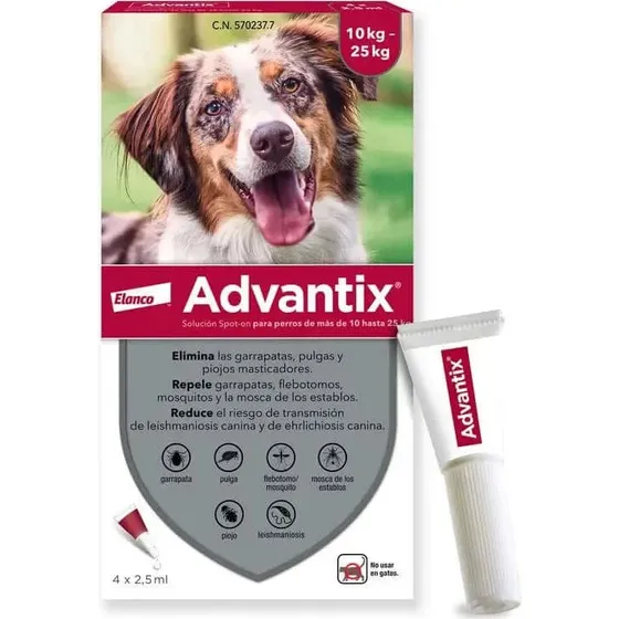Advantix Pipeta Antiparasitaria para Perros (10-25 kg) - 4 Unidades