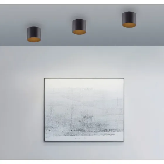 Lámpara de techo LED PURE Point negra Ø 18 cm IP44