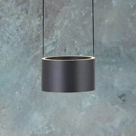 Lámpara colgante LED PURE Clipse gris, Ø 20 cm, CCT, 2 luces