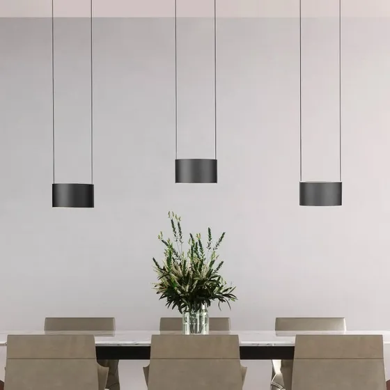 Lámpara colgante LED PURE Clipse, gris, 110 cm, 6 luces CCT
