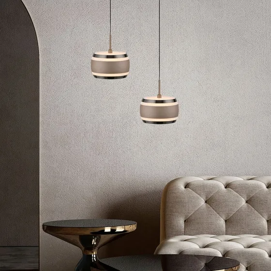 Lámpara colgante LED PURE Falling Rings, bronce, Ø 13 cm