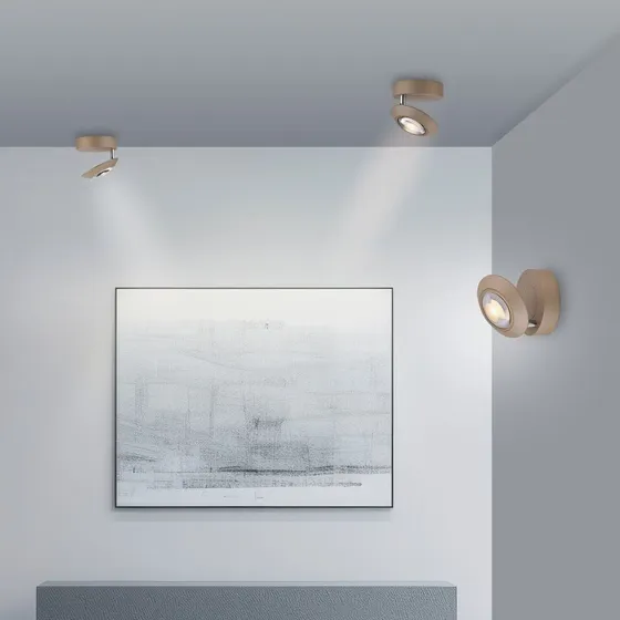 Lámpara LED de techo Oculis PURE color bronce, Ø 15 cm
