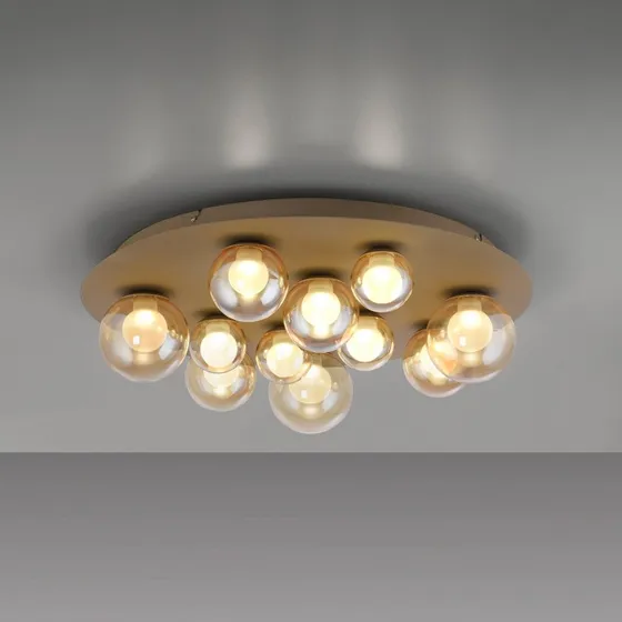 Lámpara LED de techo PURE Popup, bronce/ámbar, Ø 60 cm, CCT, 11 luces
