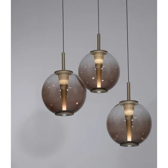 Lámpara colgante LED E-Infinity Bronce/Ámbar Ø 50 cm CCT