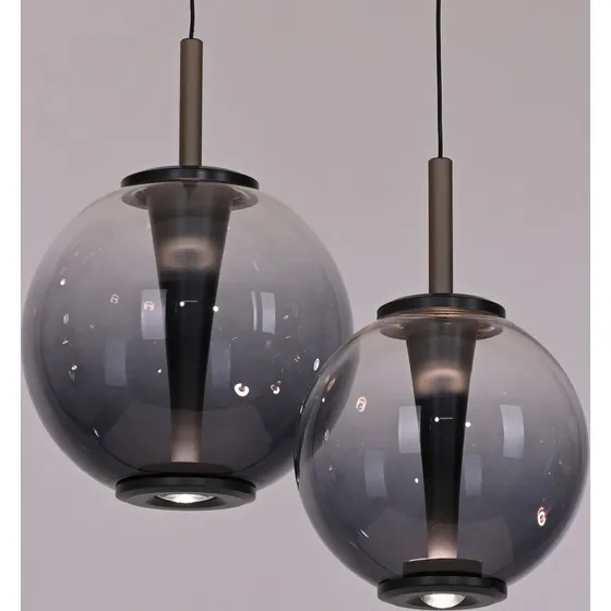 Lámpara colgante LED E-Infinity PURE, Gris Ahumado, Ø 50 cm, CCT