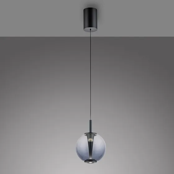 Lámpara colgante LED Infinity PURE, Gris Ahumado, Ø 18 cm, CCT