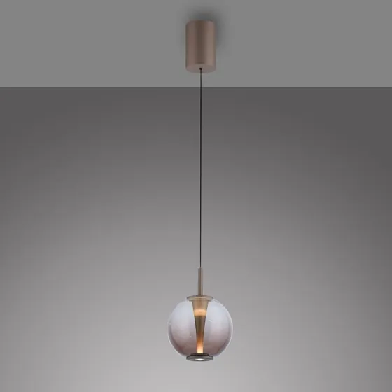 Lámpara colgante LED Infinity PURE, bronce/ámbar, Ø 18 cm, CCT