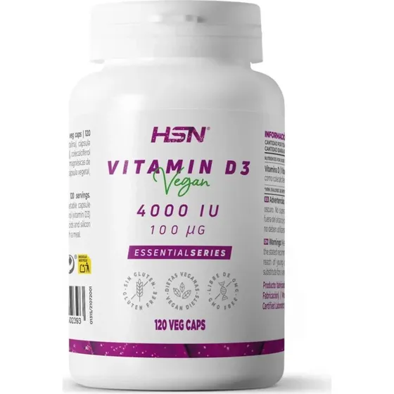 HSN Vitamina D3 4000UI 120 Cápsulas Veganas