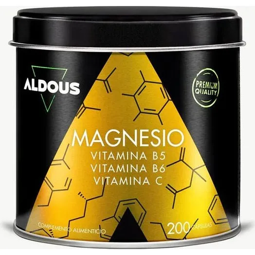 Aldous Magnesio con Vitamina C, B5 y B6 · 200 cápsulas