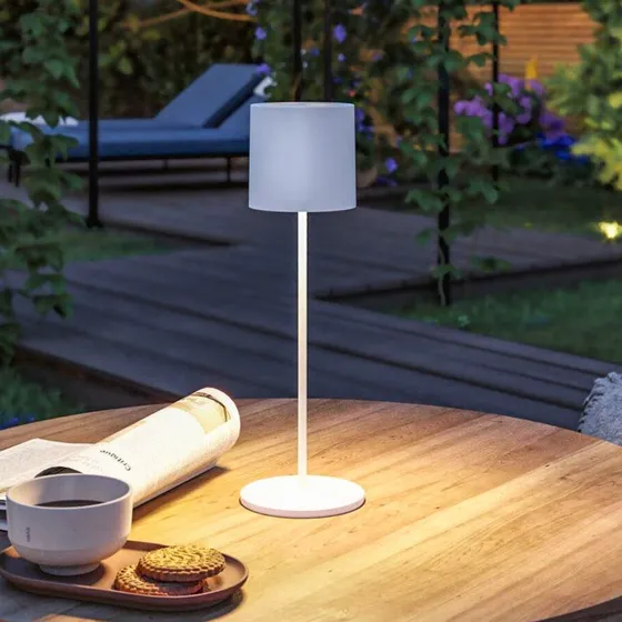 Lámpara de mesa portátil Paulmann Tuni IP44 Blanco Mate