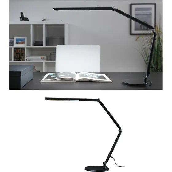 Paulmann Lámpara de mesa LED FlexBar negra, 36 cm, CCT