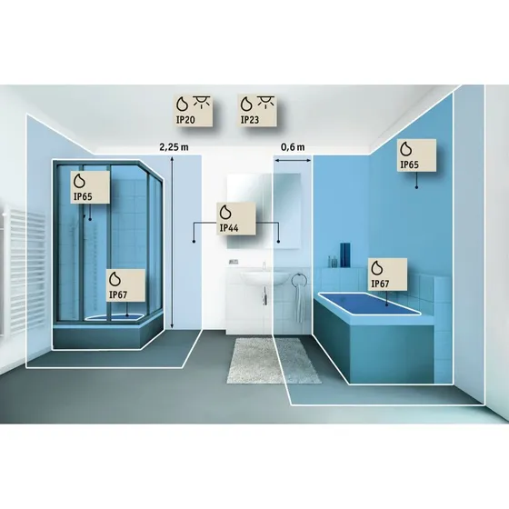 Espejo cosmético LED Paulmann Jora - IP44 Plateado con Interruptor