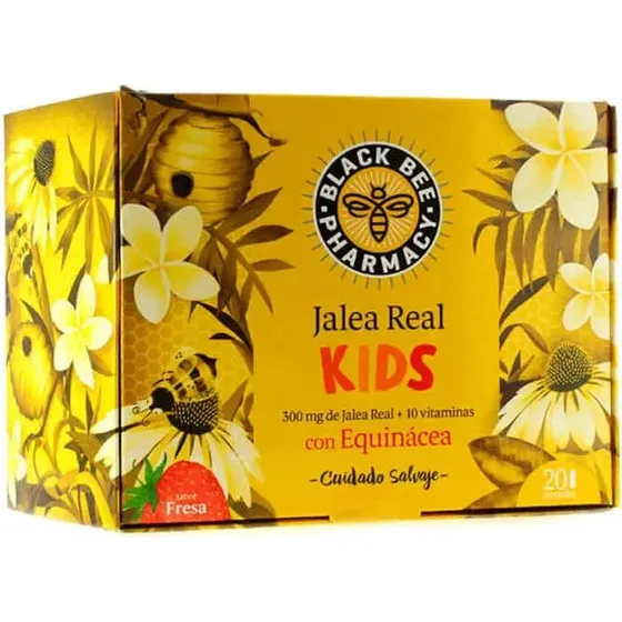 Black Bee Kids Jalea Real con Equinácea y Vitamina D 20 Ampollas
