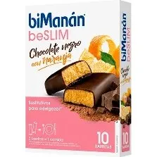 Bimanán BeSlim Barritas Chocolate Naranja, 8 unidades