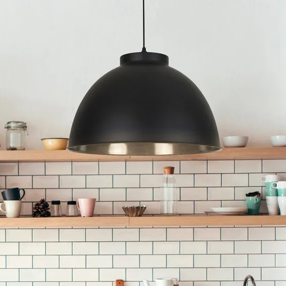 COREP Lámpara colgante Dock negra Ø 45 cm - Acabado Hormigón