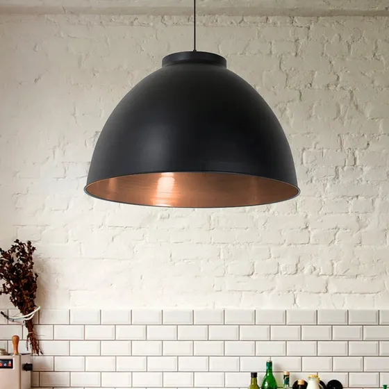 COREP Lámpara colgante Dock negra Ø 60 cm - Acabado Hormigón