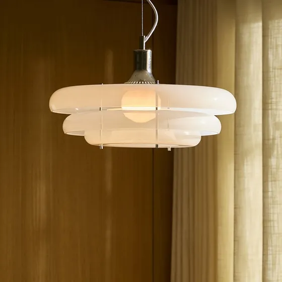 MARKET SET Lámpara colgante Sunset Ø 45 cm, blanco niebla, cristal