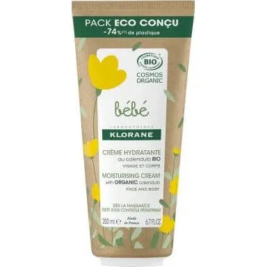 Klorane Baby Crema Hidratante Bio para Cara y Cuerpo, 200 ml