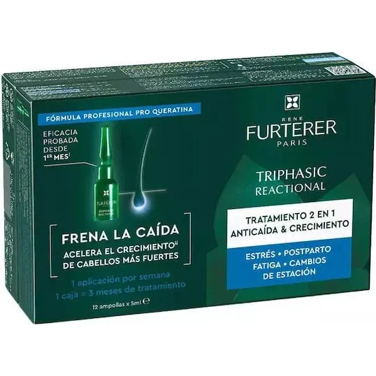 René Furterer Triphasic Reaccional Kit Anticaída 12 Ampollas