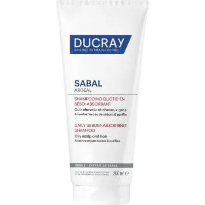 Ducray Sabal Argeal Champú Absorbente de Sebo, 200 ml