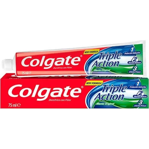 Colgate Triple Action 100 ml - Anticaries, Blanquea y Frescor