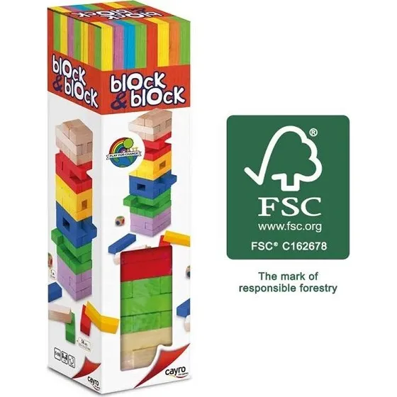 Cayro Games Block & Block Colores 54 Pz XL Madera FSC