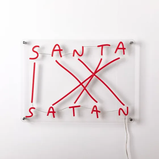 Seletti Santa-Satan LED Sign - Aplique decorativo rojo