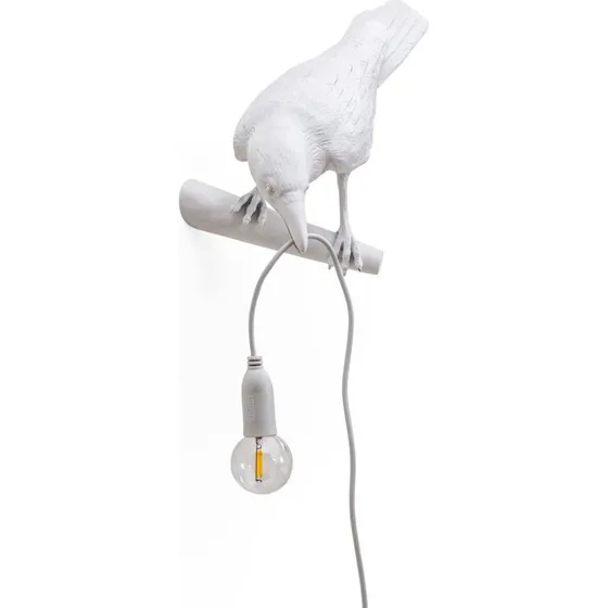 Seletti Bird Lamp Aplique de Pared Blanco - Mirando a la Izquierda