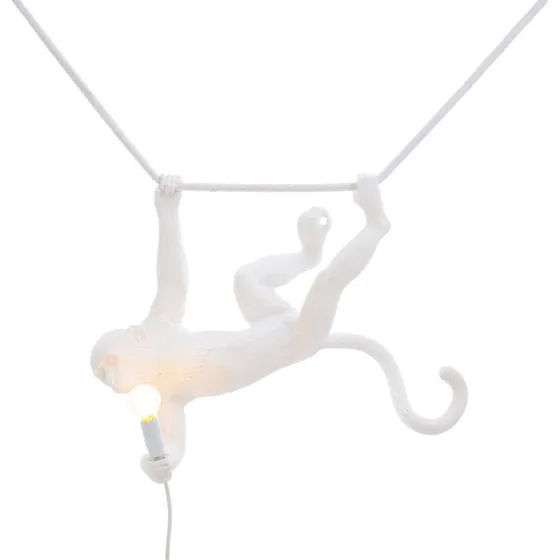 Seletti Monkey Swing Lámpara Colgante Blanca