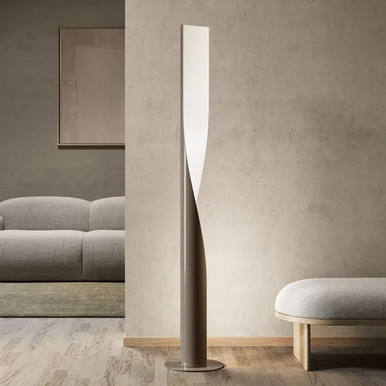 Lámpara de pie LED Evita kdln, gris, 190 cm, atenuable