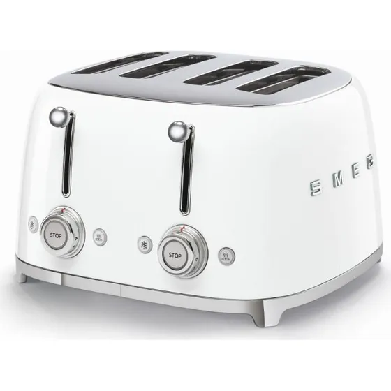 Tostadora Smeg TSF03WHEU 4 rebanadas 2000W Blanca